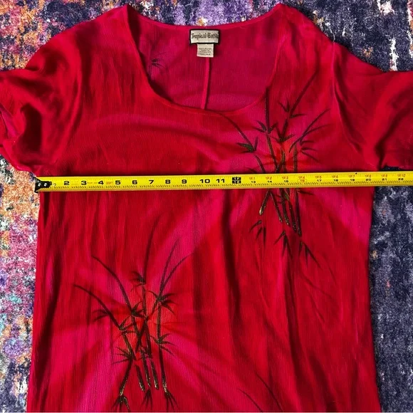 Tropical Batik Pink Rayon Tunic Dress Bamboo Print One Size - Picture 13 of 15